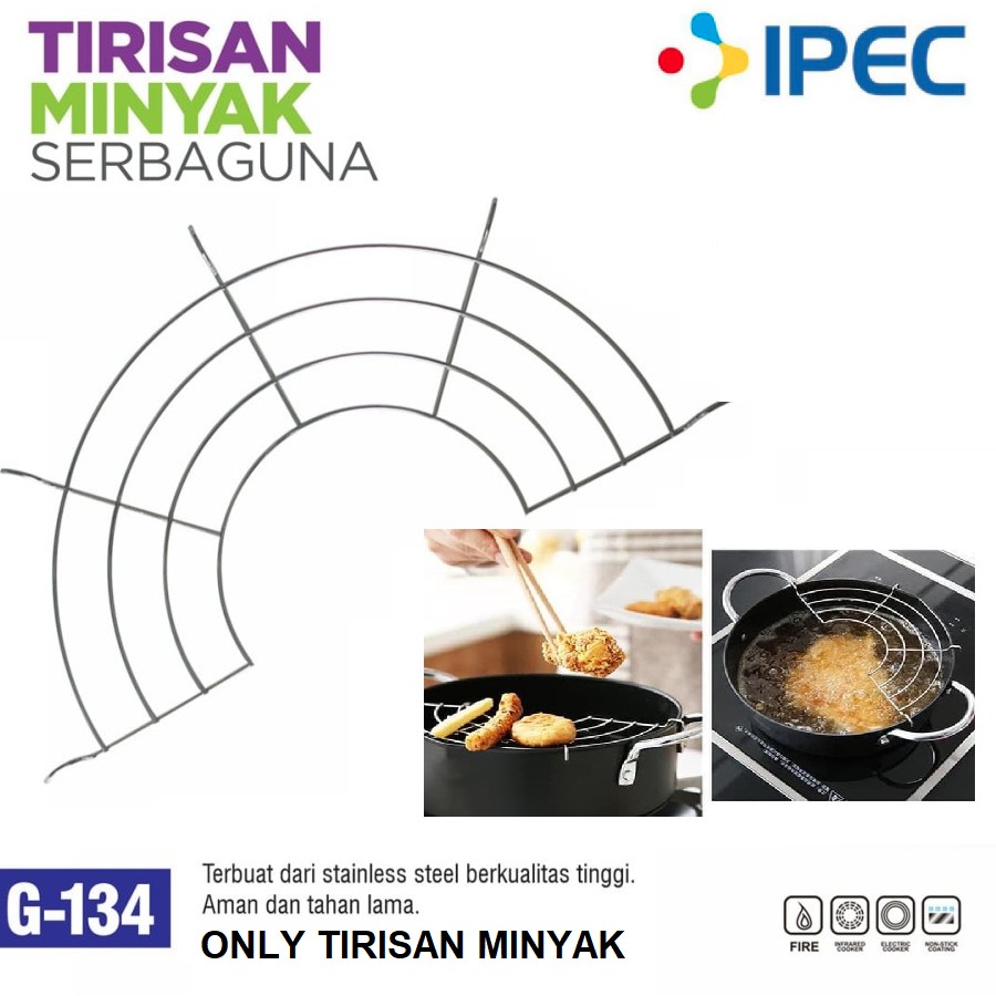 Peniris minyak gorengan wajan /Alat Tirisan Minyak Saringan minyak Stainless steel / Alat Tiris Gorengan 132/134