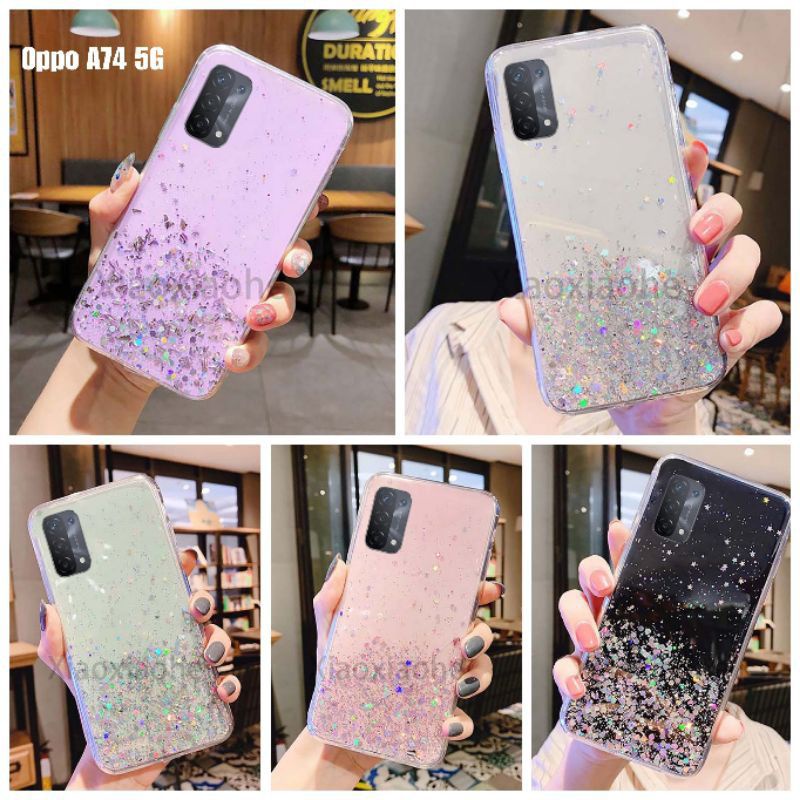 Oppo A16 A15 A15S A54 A74 4G A74 5G  Casing Soft Case Tpu Bahan Premium Glitter