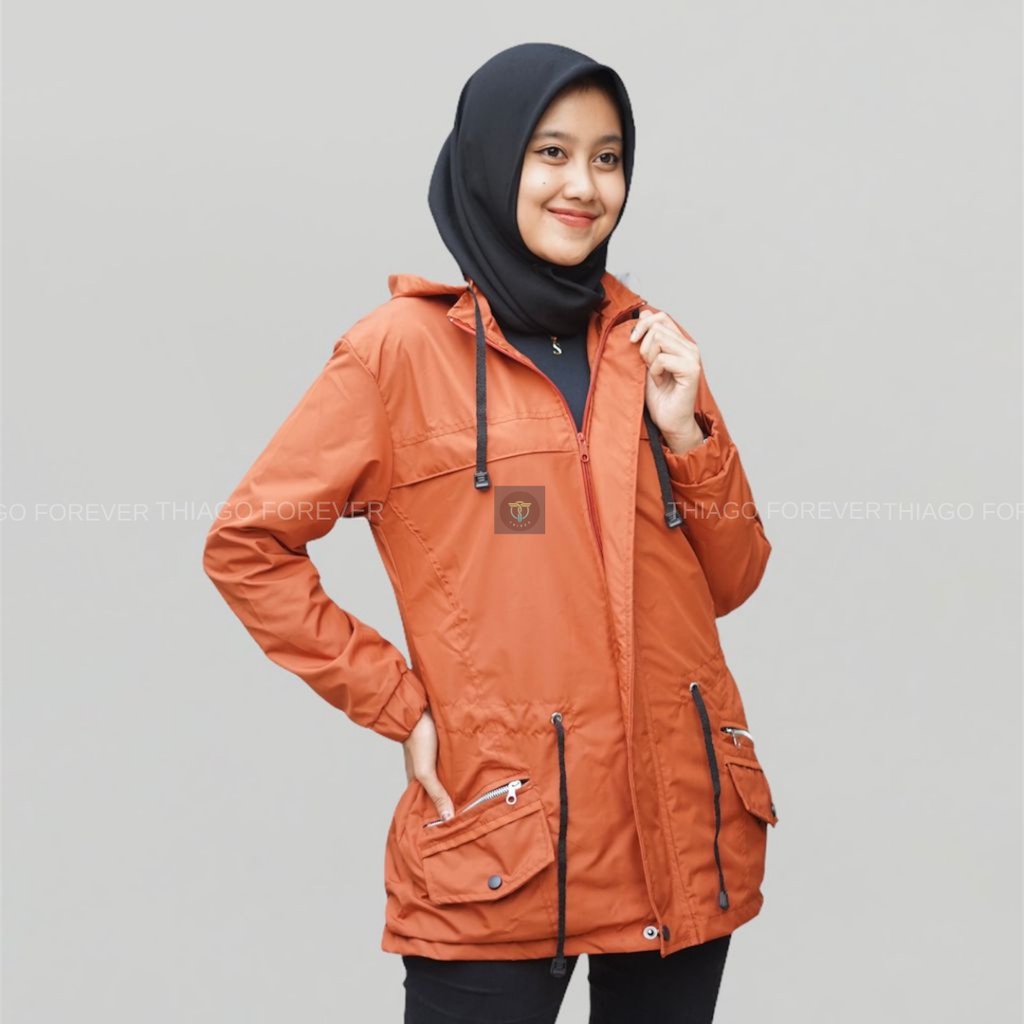 JAKET PARKA TERBARU THIAGO MERAH BATA
