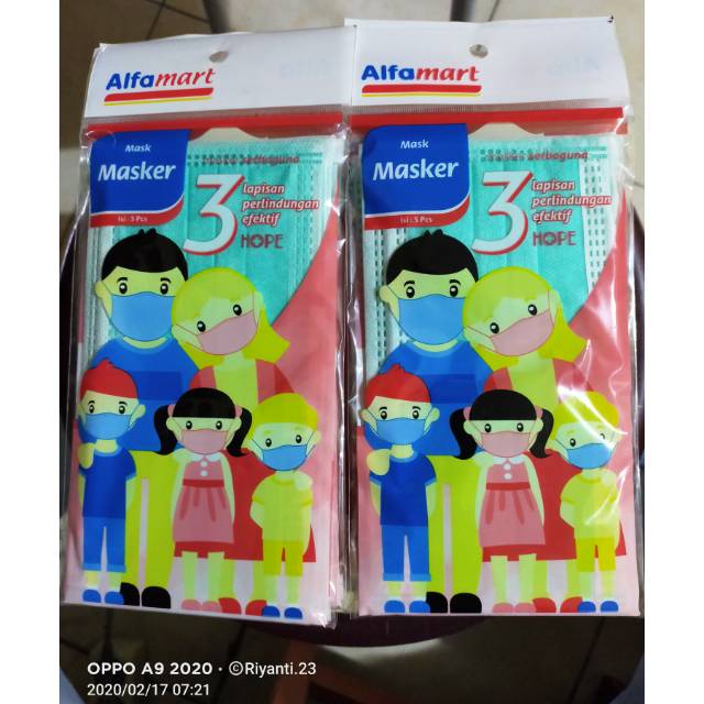 Face mask masker sensi 3 aply saset isi 5pcs merk alfamart 3aply isi 5pcs