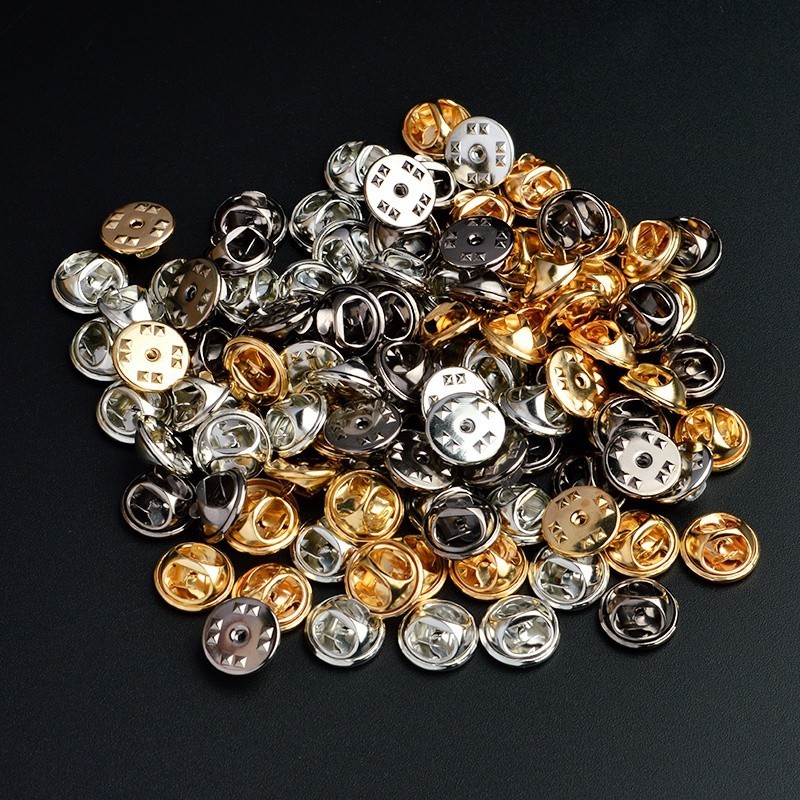 30pcs / lot Gesper Butterfly Bahan Metal Karet Lembut Warna Gold / silver / Hitam / Warna-Warni Untuk Membuat Bros