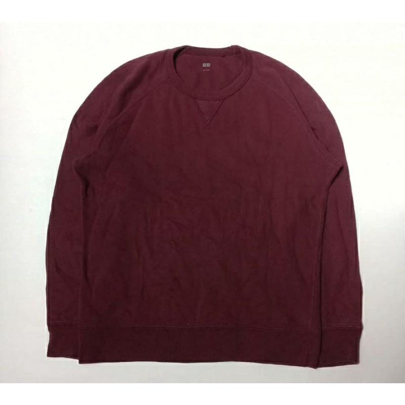 Crewneck uniqlo maroon & grey