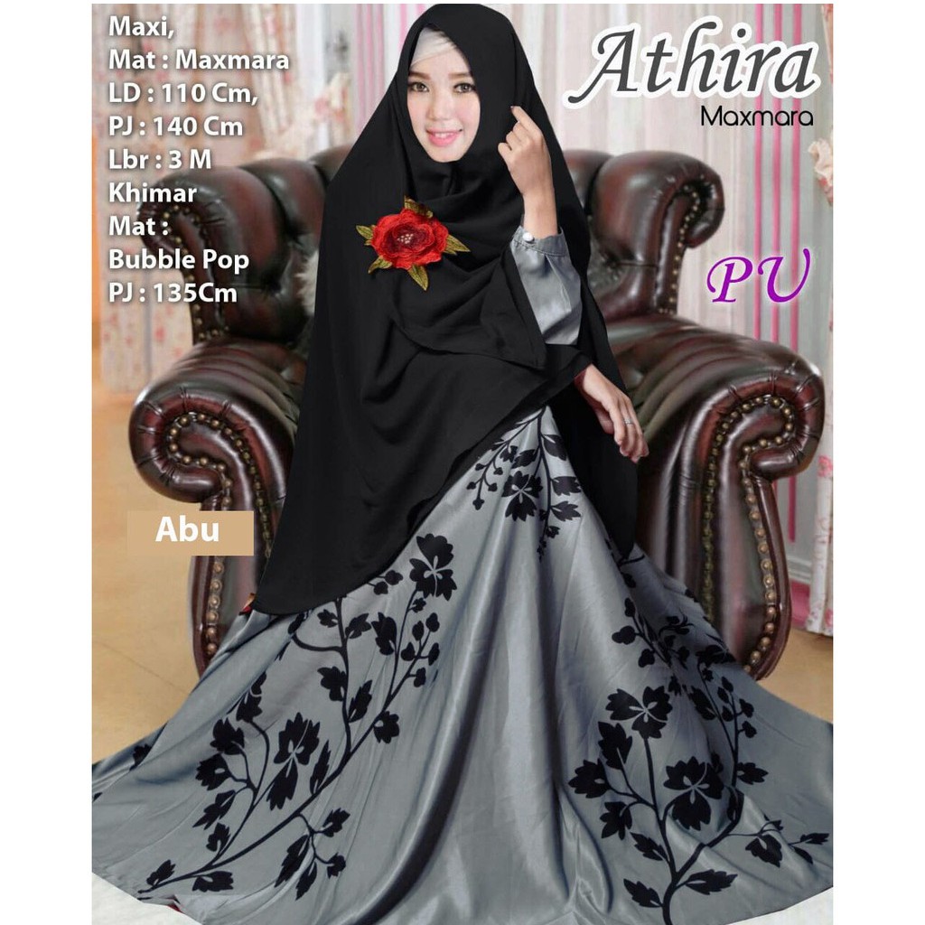 HOPYLOVY - GAMIS WANITA MAXMARA ATHIRA + TERMASUK KERUDUNG BERGO