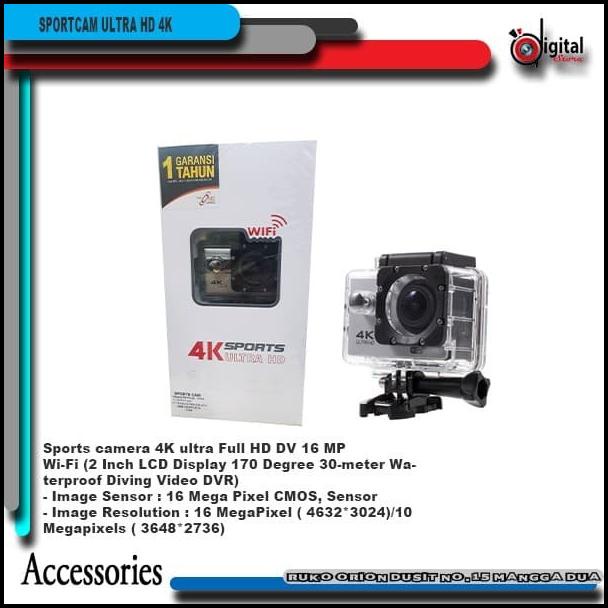 Sports Cam Action Camera 16Mp 4K Ultra Hd Dv Waterproof