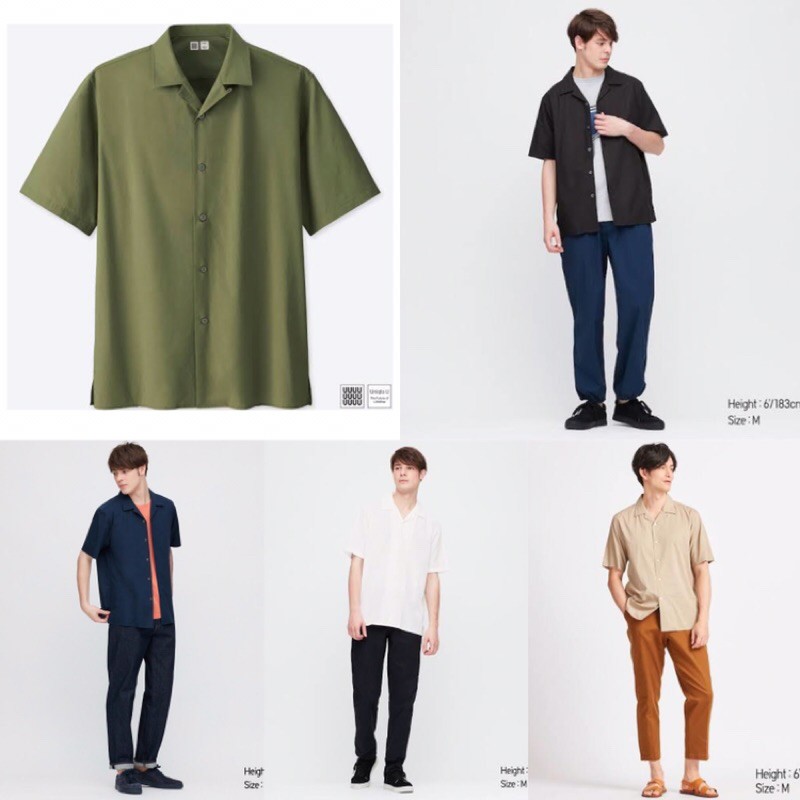 Uniqlo Open Collar Short Sleeve Shirt Kemeja Polos Uniqlo Unlo0401 C6 Shopee Indonesia