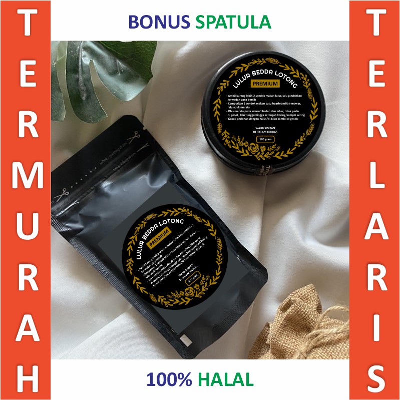 BPOM HALAL LULUR BEDDA LOTONG BEDAK LOTONG REMPAH HITAM PREMIUM VIRAL ASLI ORIGINAL