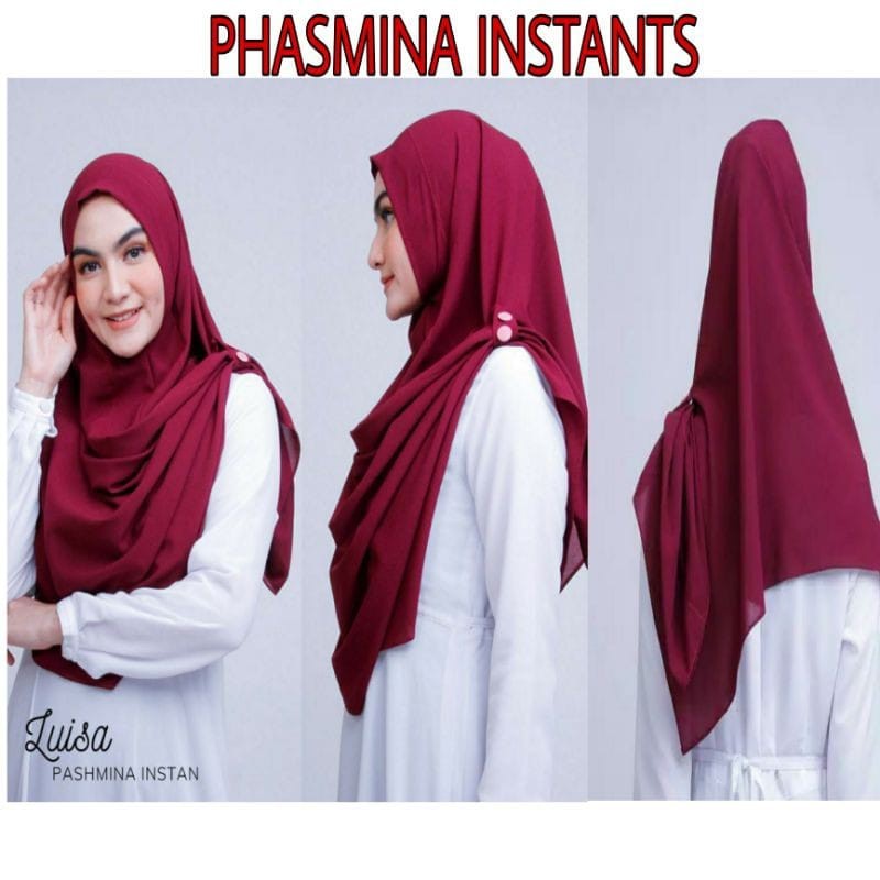 Trijaya . hijab pashmina instan luisa / phasmina instan premium / phasmina