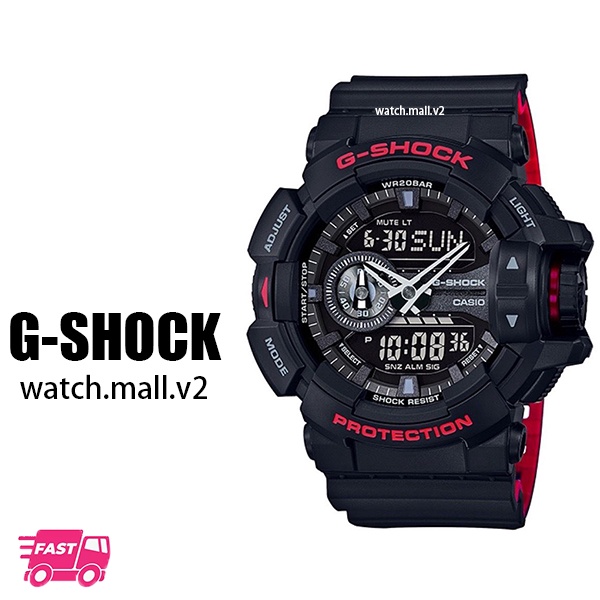 Jam Tangan Olahraga Pria Casio G-Shock Ga400 Asli Analog Digital Ga-400g Hitam Merah