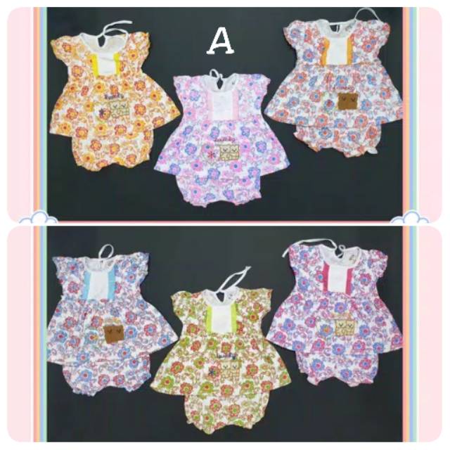 DRESS ANAK PEREMPUAN / SETELAN BAJU ANAK / SETELAN DRESS BAYI KATUN / DRESS BAYI