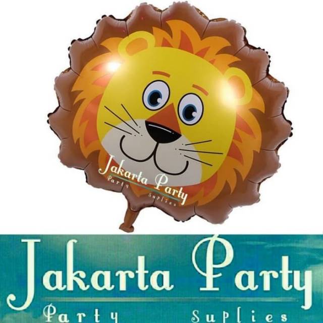 Balon Foil Kepala Singa / Balon Karakter Lion / Balon Animal