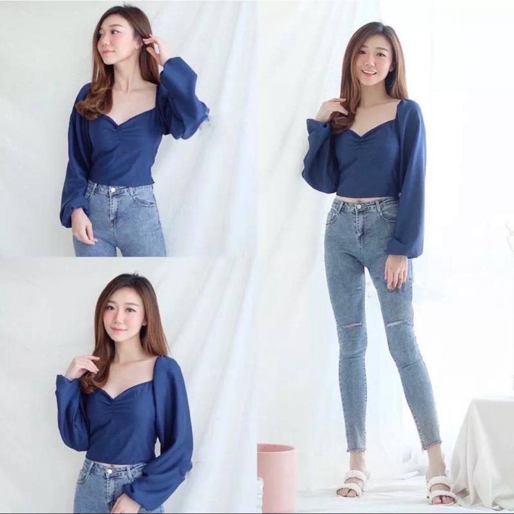 Toply Shop Blouse top sabrina  korea sexy