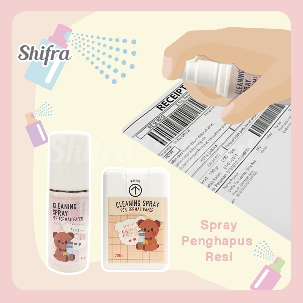 Shifra Spray Penghapus Tinta Thermal Proteksi Data Resi 50 ml &amp; 20 ml