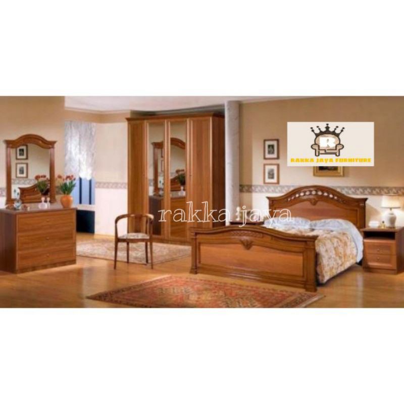 SET KAMAR TIDUR FULL JATI UKIR MEWAH