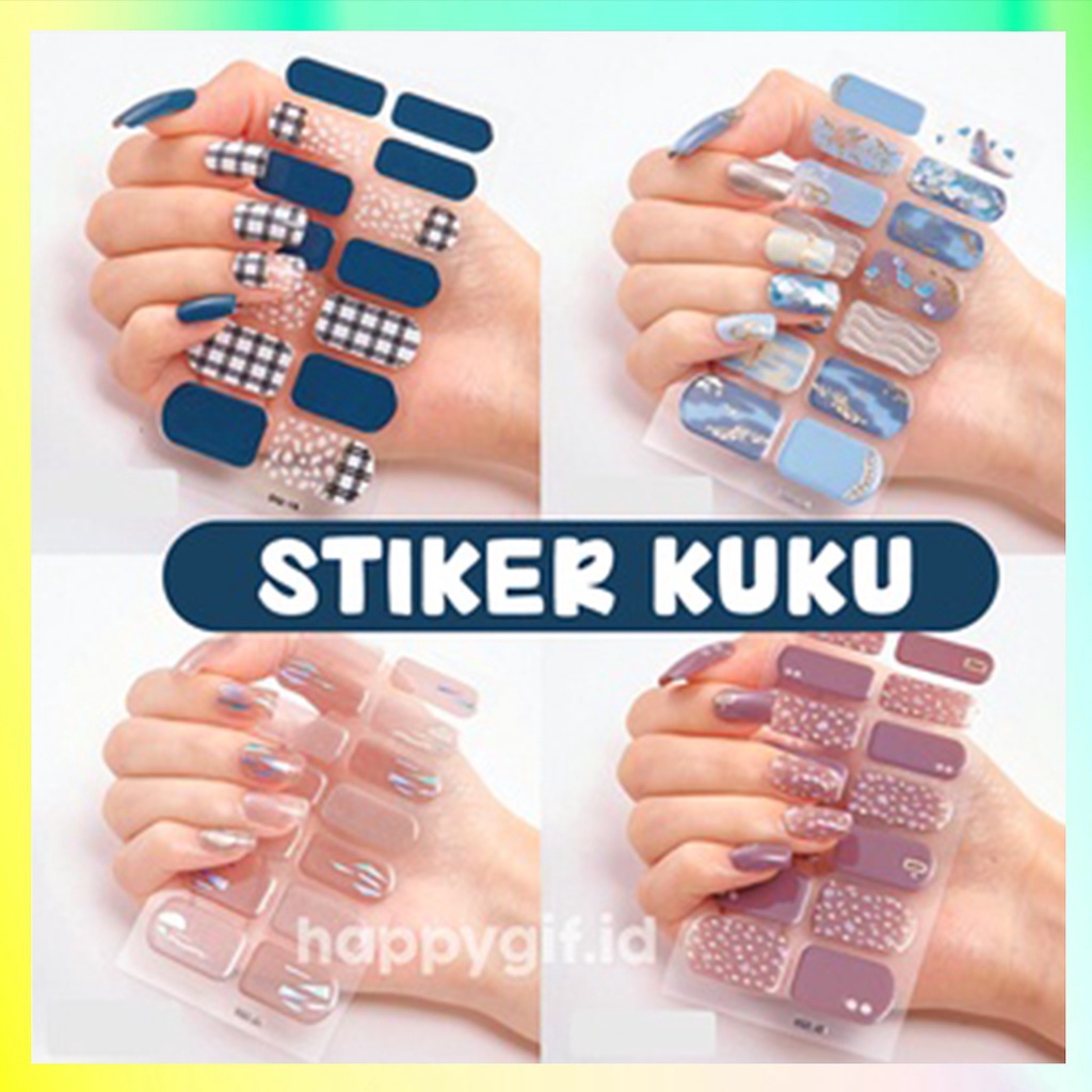 STIKER KUKU Premium Nail Art Sticker 14 Pcs DQ Series KU030