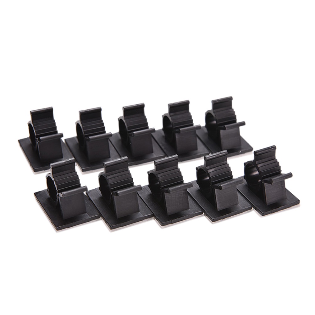 10pcs Klip Penjepit Kabel Adjustable Bahan Nilon Warna Hitam Ukuran 13mm