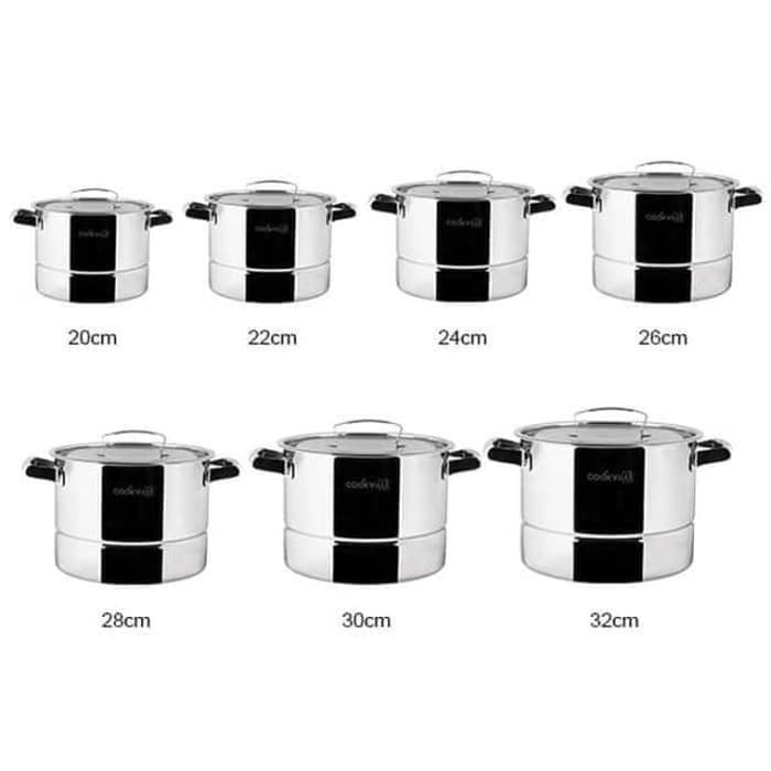 Cookville Short Steamer Pot 22 cm / Panci Kukusan Stainless