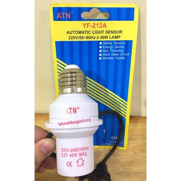 Piting Lampu Sensor Otomatis ATN Fitting Lampu Sensor Cahaya MURAH