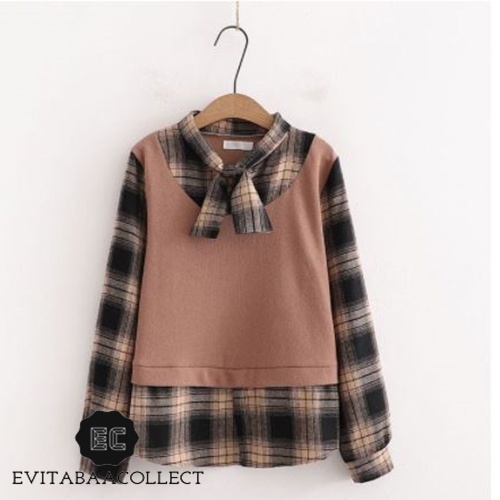 Kemeja Kotak Kotak | Fashion Atasan Remaja Wanita Shirt | Kemeja Hijab | Kemeja Lengan Panjang | Baj