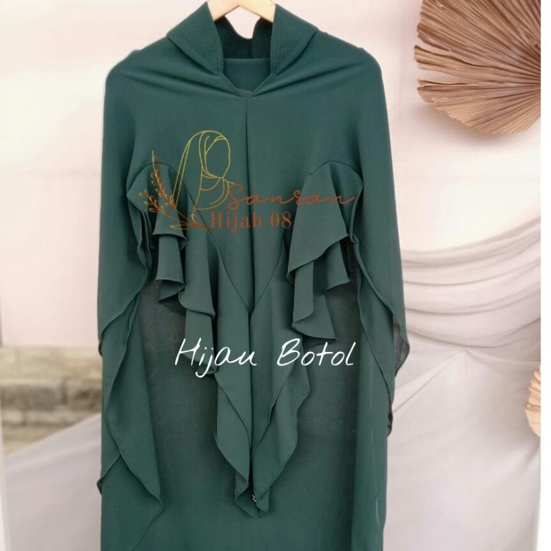 sansanhijab Hijab Namira 2 Layer Syar’i – Ceruty Babydoll, Adem &amp; Menutup Dada Sempurna