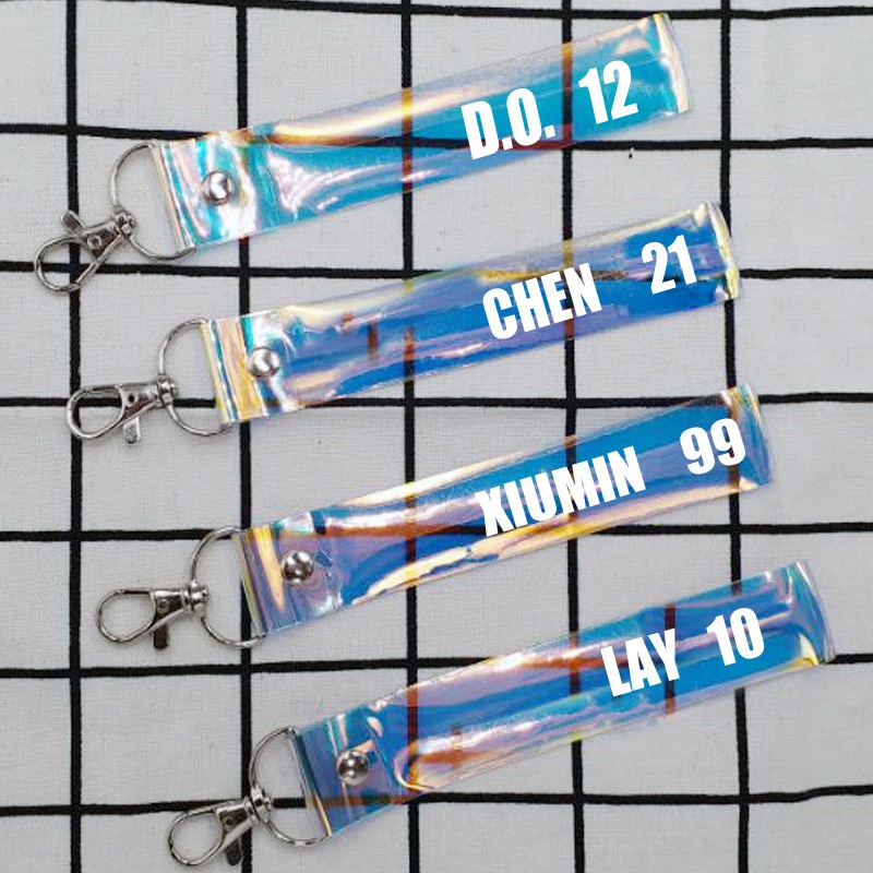 [Bayar Di Tempat]KPOP EXO Laser Lanyard Chen Sehun Tali Gantungan Kunci Ponsel Gantungan kunci