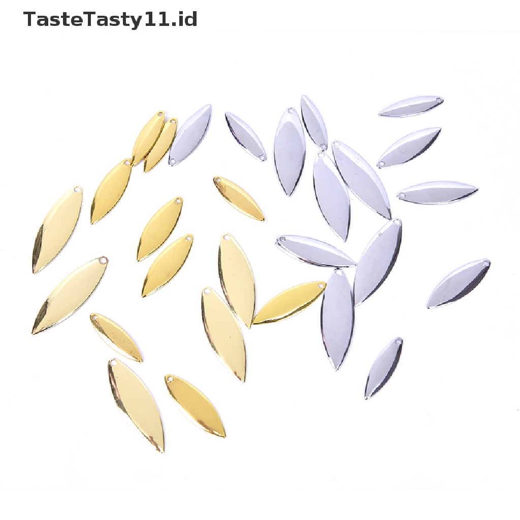 (Tastetasty) 50pcs Willow Spinner Blade Umpan Pancing Diy