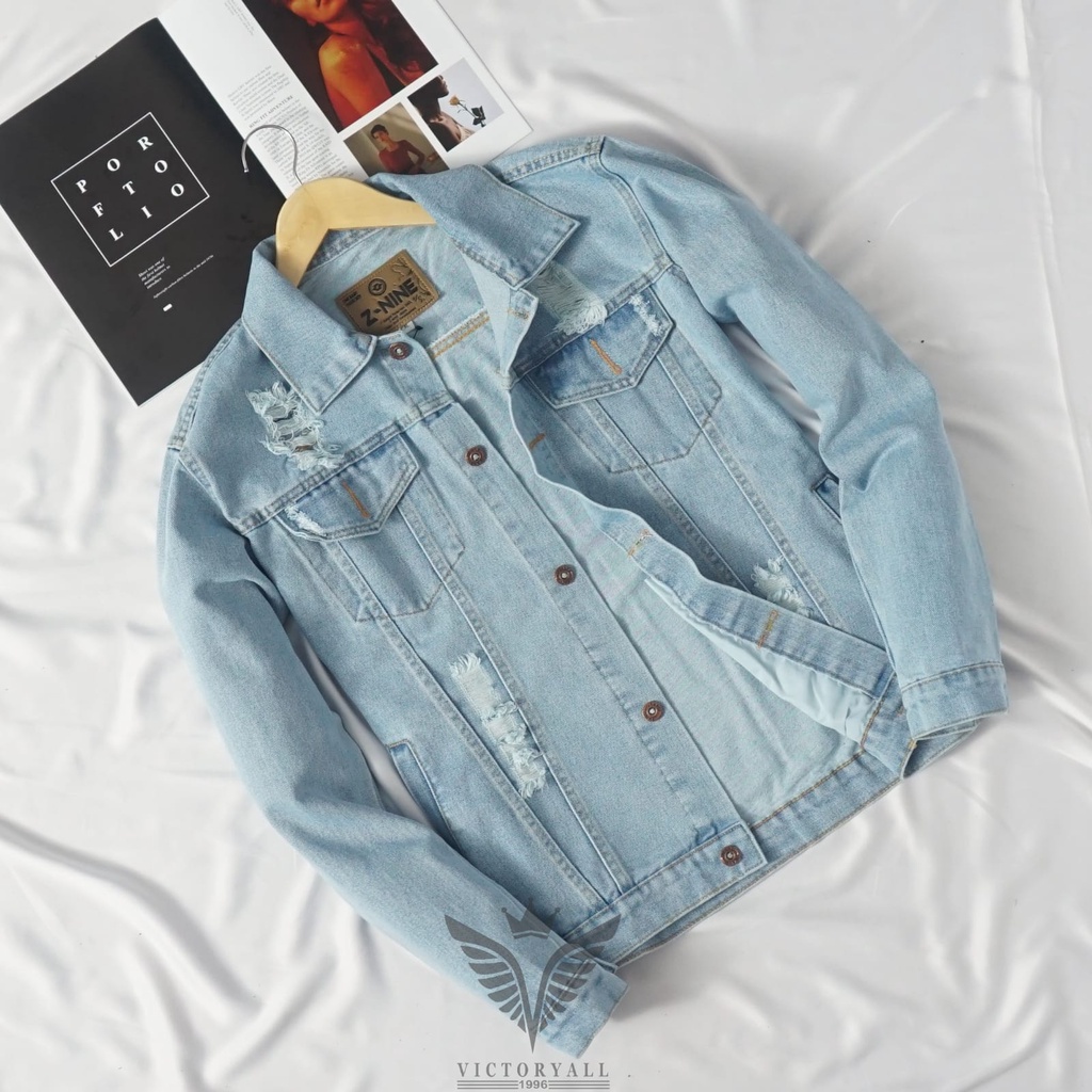NEW ITEM BEST SELLER JAKET JEANS PRIA model polos dan sobek