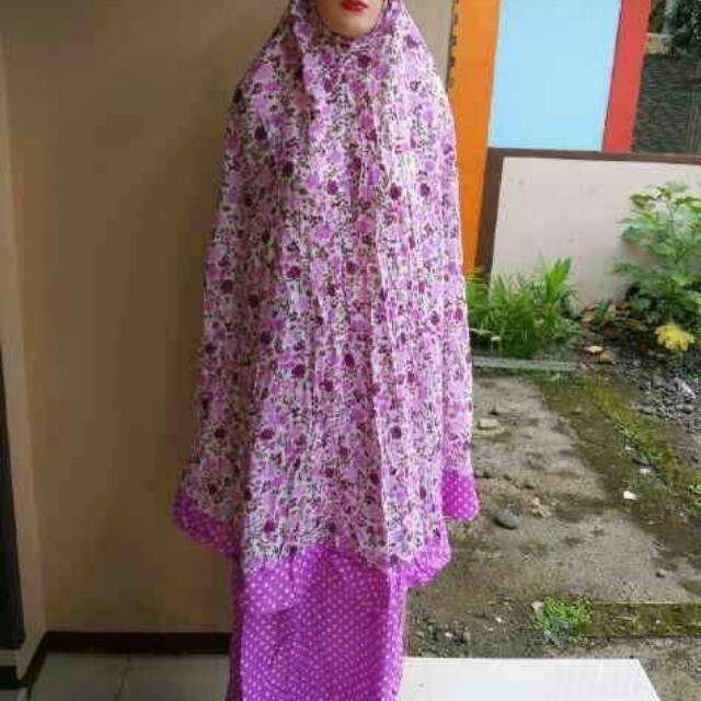 MUKENA KATUN RAYON SAKURA POLKADOT