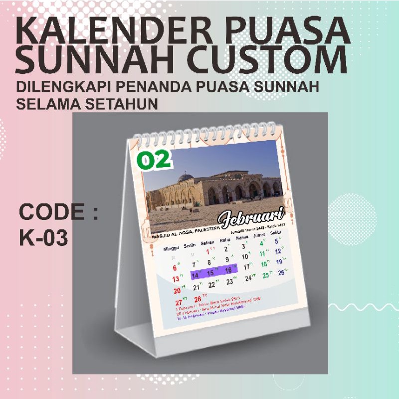 

Kalender Duduk Custom Dilengkapi Puasa Sunnah 2023 Masehi dan Hijriyah Tema Masjid Dunia harga murah kertas tebal