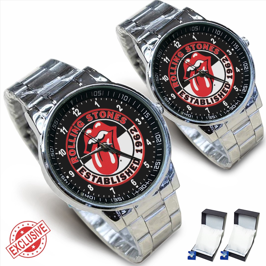 Jam Tangan Rantai Couple ROLLING STONES 1962 (Awesome)