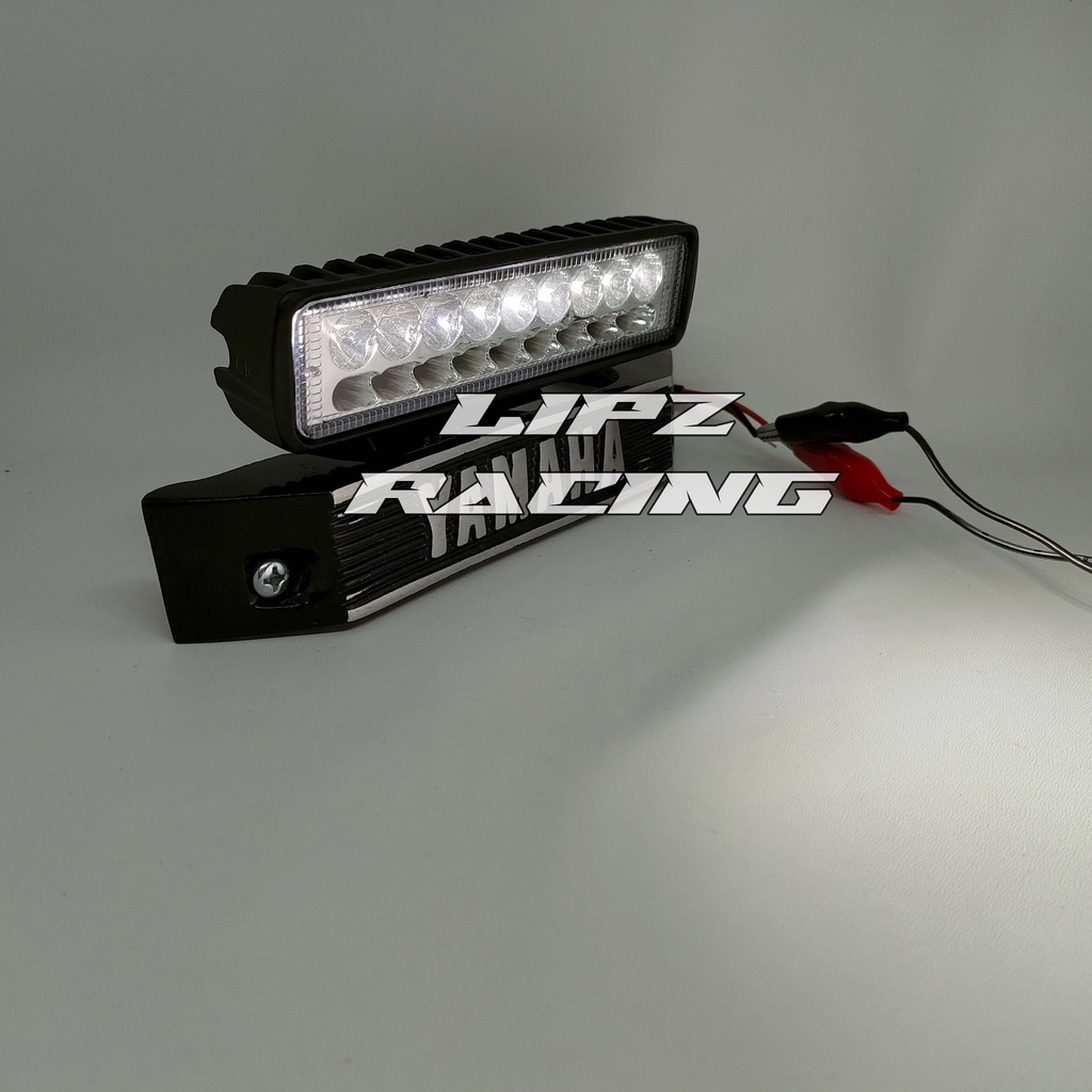 PAKET LAMPU TEMBAK RX-KING LAMPU 18 MATA LED 3 MODE CAHAYA WHITE / YELLOW / WARM WHITE BAHAN ALUMINIUM + BREKET DASI YAMAHA