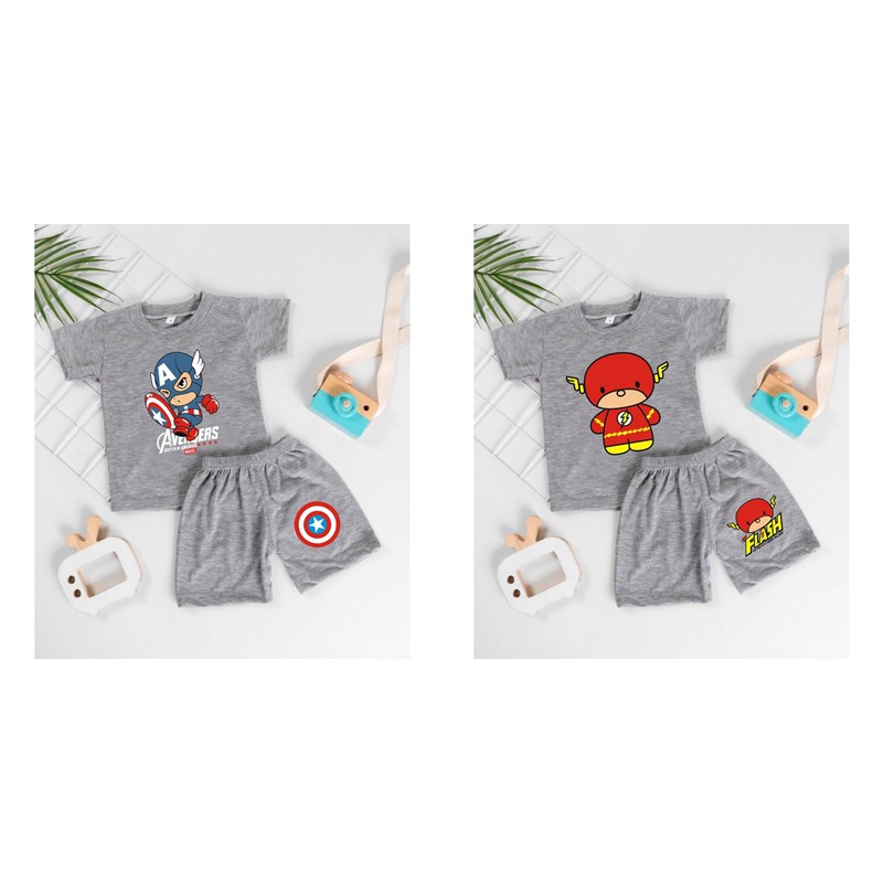 SETELAN ANAK KARAKTER / SET BAJU ANAK COWOK KARAKTER &quot;SUPERHEROES&quot;