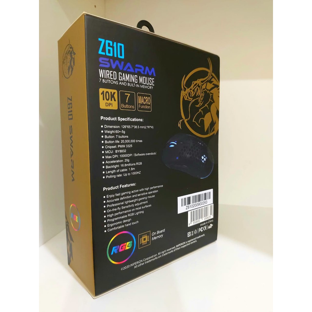 Imperion Z610 SWARM Gaming Mouse RGB Macro