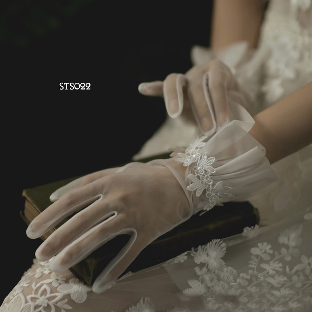 [PRODUK BARU] AKSESORIS SARUNG TANGAN PENDEK WEDDING PENGANTIN GLOVE PUTIH STS022