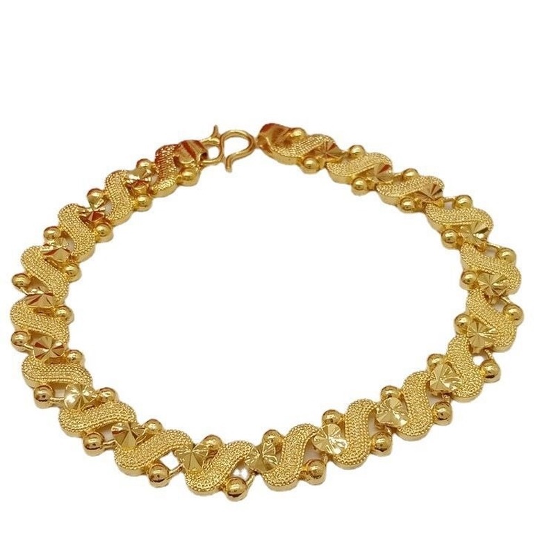 Gelang Tangan Wanita Desain Bunga Hati Untuk Pernikahan Gelang Emas 18K