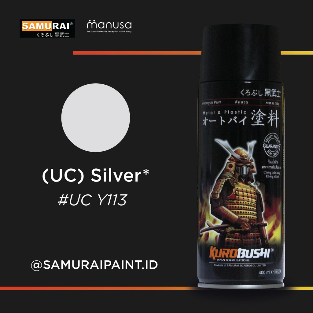 Samurai Paint Silver Undercoat # ucy 113 1k Series Undercoat Cat Aerosol Kualitas Kompresor