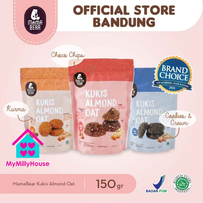 Mama Bear Cookies Almond Oat Pelancar Asi / Mamabear Kukis Asi Booster