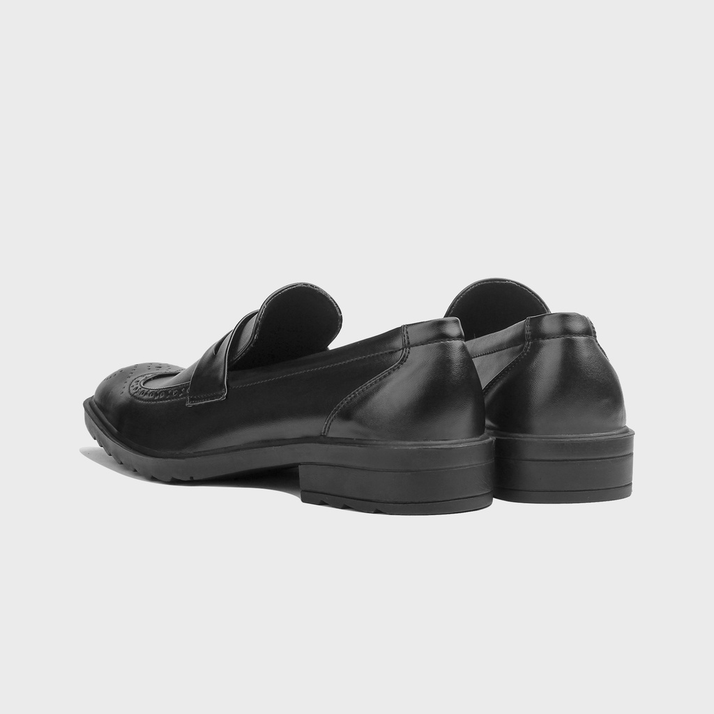 Elanor Black | Sepatu Loafers Hitam Tanpa Tali Pria Casual Kerja Formal Kantor Original Laki | FORIND x Erabor