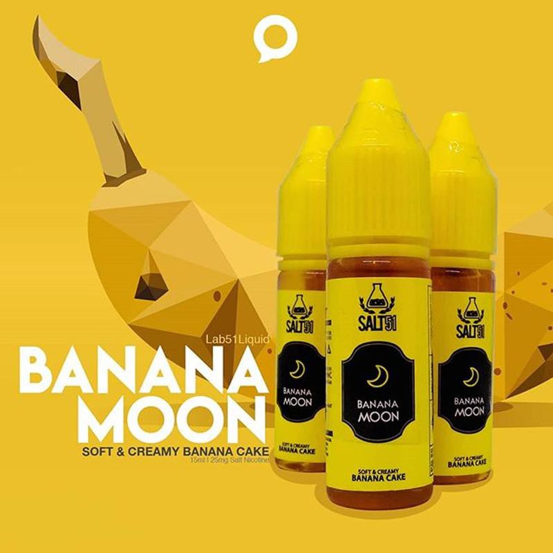 BANANA MOON WHITE BLEND SALT NIC Liquid LAB51 saltnic pod pods Soft &amp; Creamy Banana Cake 15ML 25mg