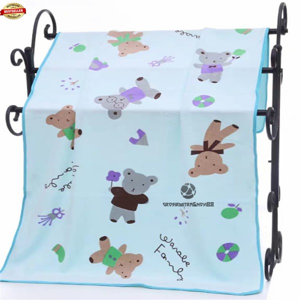 Handuk Bayi Handuk Mandi Microfiber Handuk Anak Besar Lebut Berdaya Serap Tinggi Motif Bear