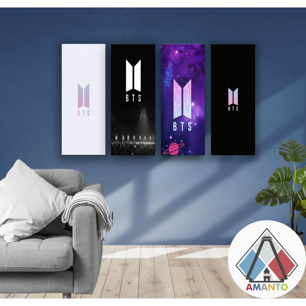 POSTER KAYU BTS HIASAN DINDING LOGO BTS DEKORASI DINDING KAMAR 15 X 30