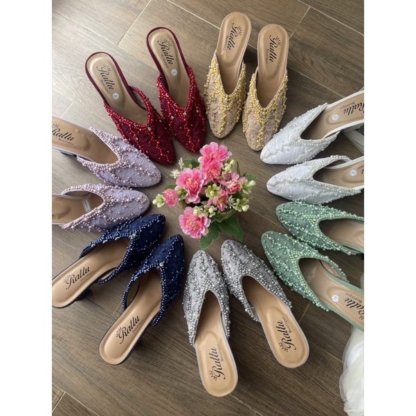 Termurah!!!! Heels 7cm brukat payet mewah Aisyah New series/ wedding shoes / sepatu pengantin / sepatu tunangan / sepatu wisuda