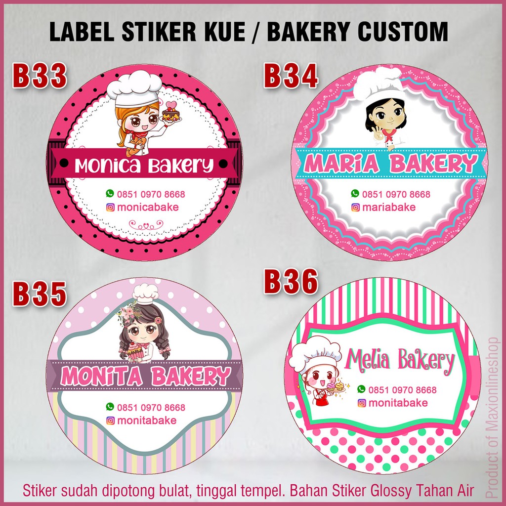 

CETAK STIKER KUE CUSTOM MURAH LABEL TOKO PRODUK MAKANAN MINUMAN STICKER OLSHOP 100 PCS