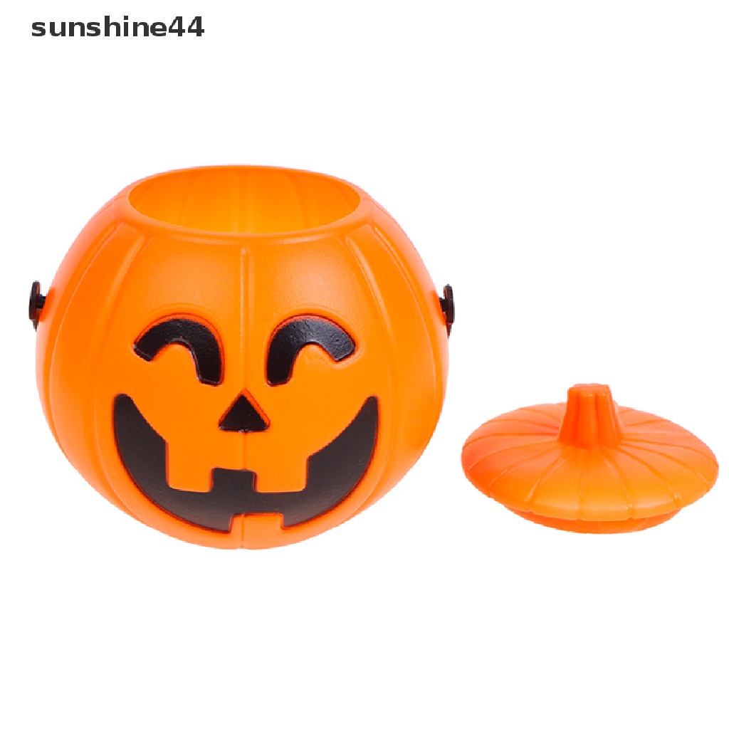 Sunshine Keranjang Permen Bentuk Labu Halloween Bahan Plastik Untuk Dekorasi