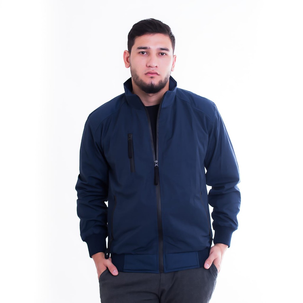 Jaket Ghost Best Branded WP / Tahan Air Warna Biru Navy dan Black