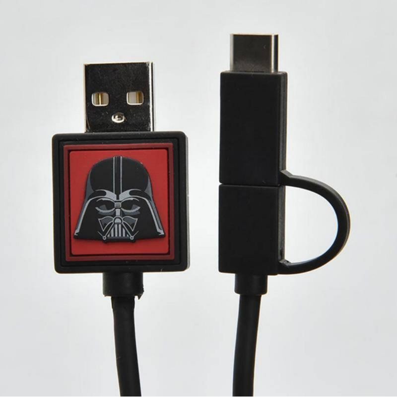 Kabel Casan 2in1 Original Fast Charge Cable Quick Charging QC 3.0 Starwars Type C Micro USB