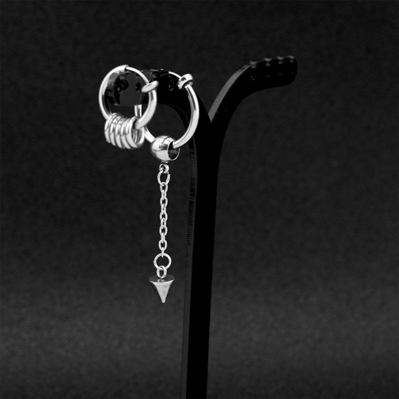 Fancyqube Anting Hoop Rantai Bahan Stainless Steel 2021 Gaya Punk Goth Hip Hop Untuk Pria Dan Wanita
