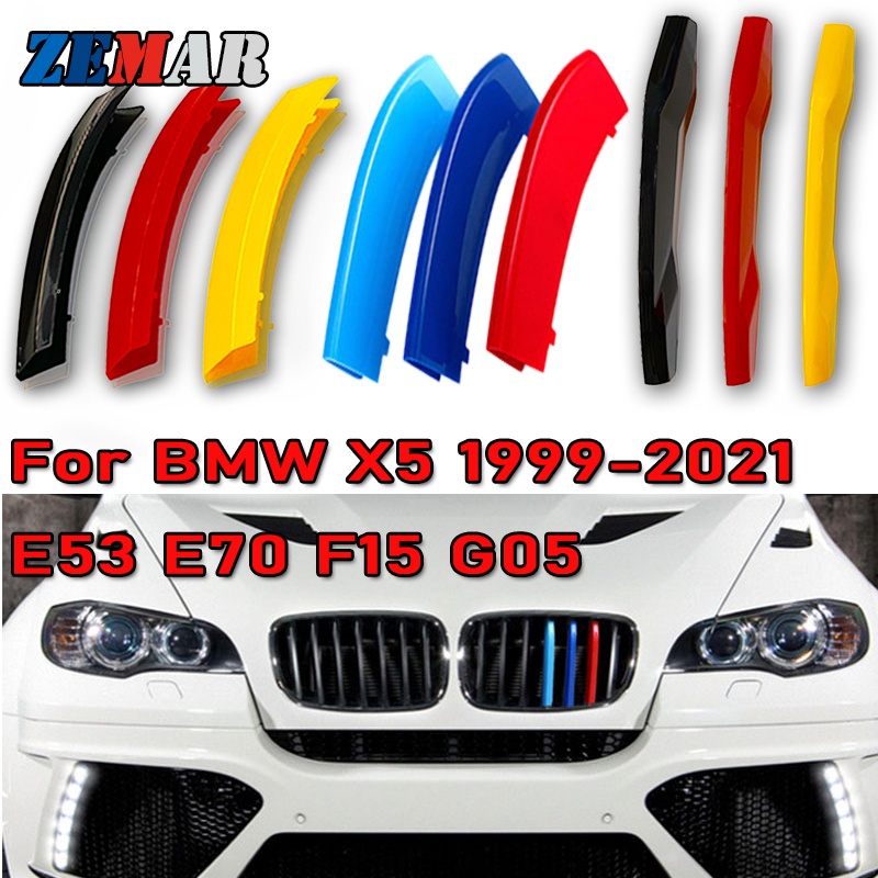 3pcs Strip Trim Grill Depan Warna Jerman Untuk BMW X5 E70 E53 F15 G05 99-21