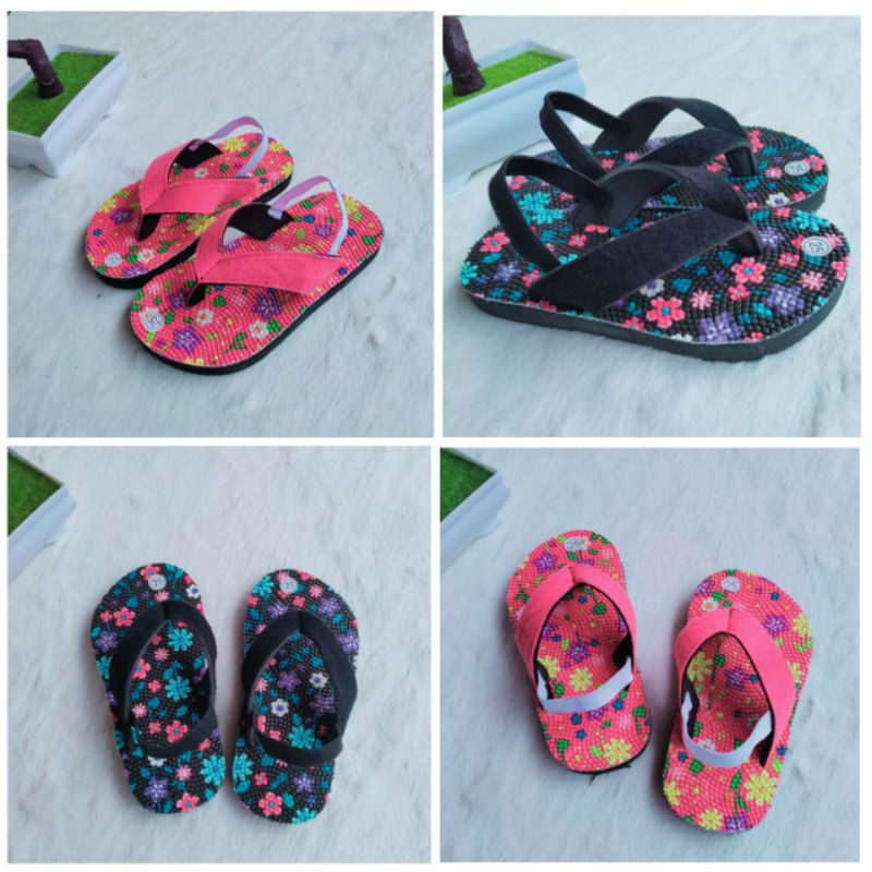 Sandal anak baby lucu motif bunga sakura