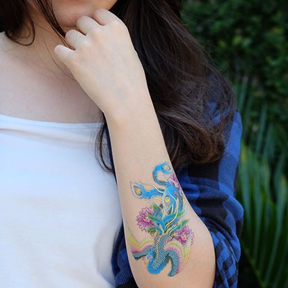 

POTATOO B BLUE PHOENIX Temporary Tatto Sticker