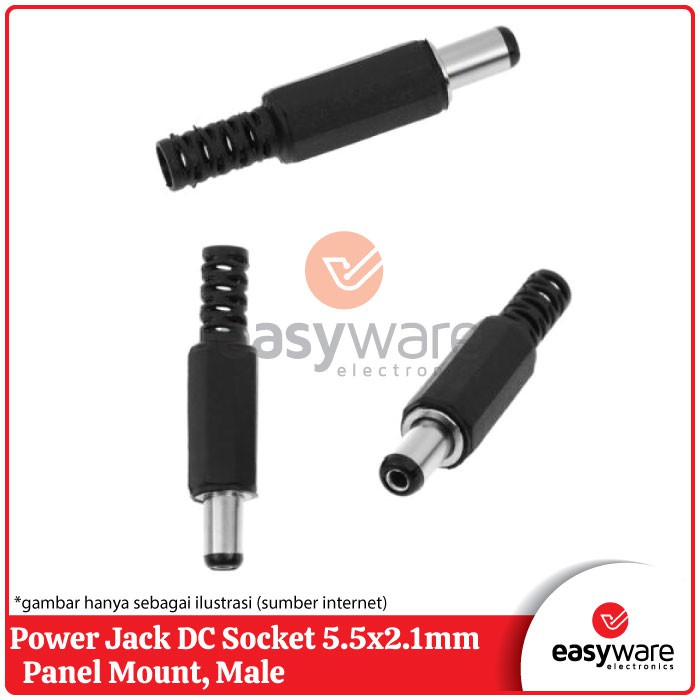 Jack DC Male 5.5x2.1mm Solder Adapter Male Jack DC Plug